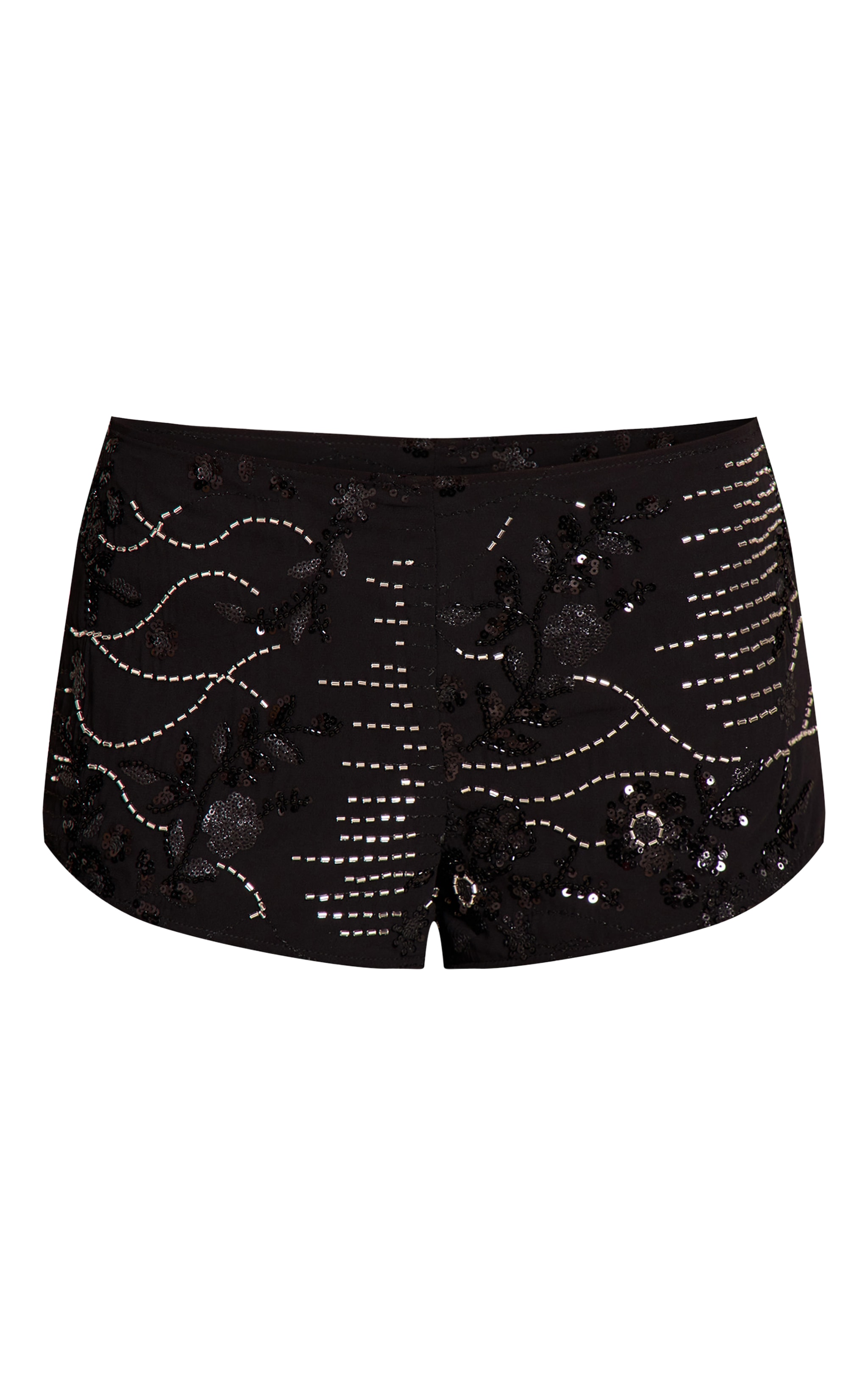 Black Embroidered Hot Pants  image 6