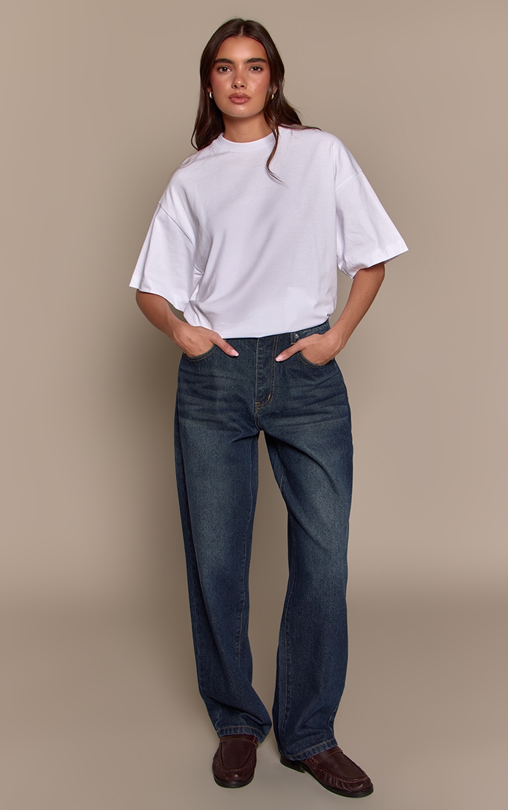 PRETTYLITTLETHING Dark Vintage High Waist Boyfriend Jeans image 1