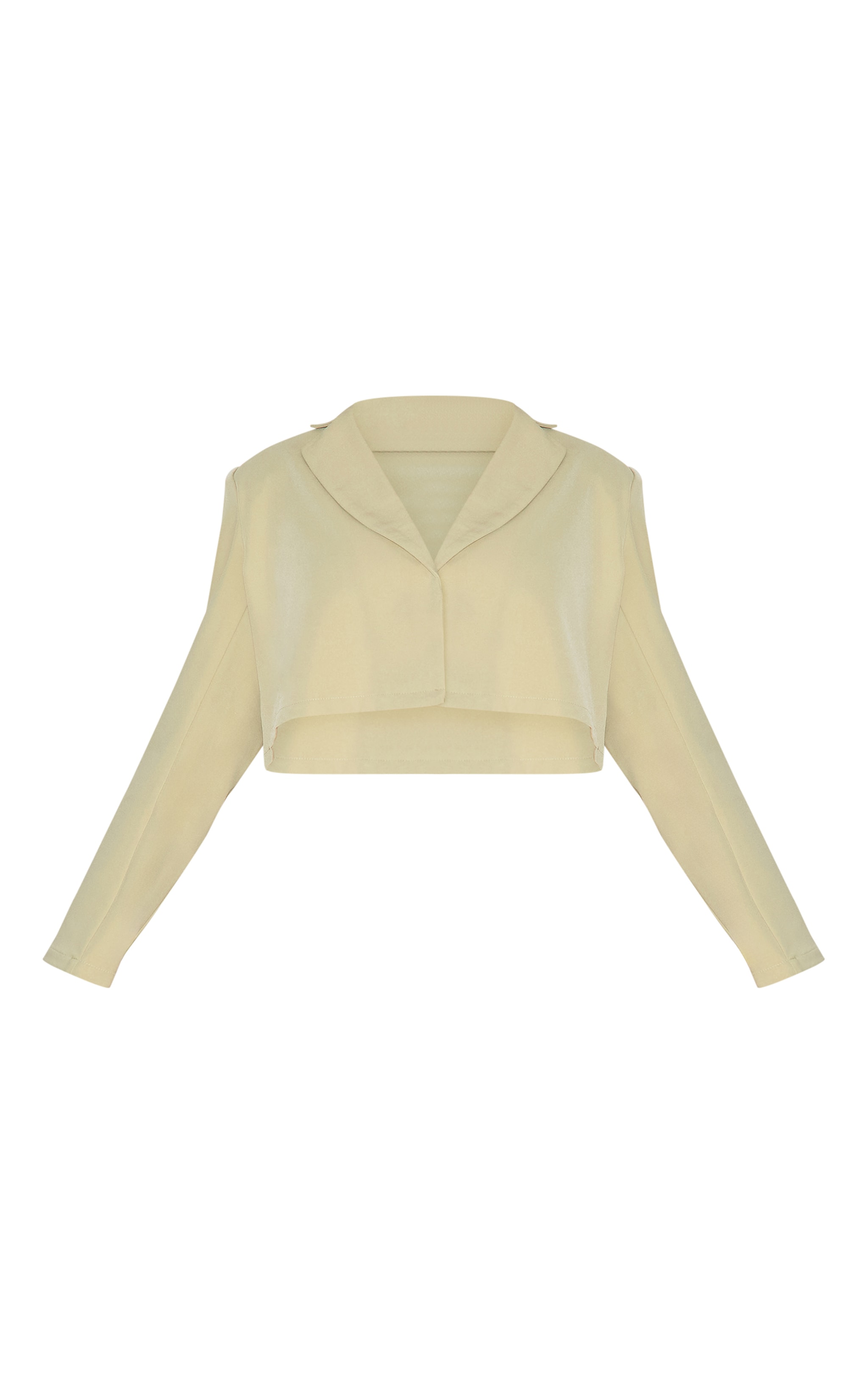Plus Sage Green Tailored Woven Boxy Cropped Bow Detail Blazer image 5
