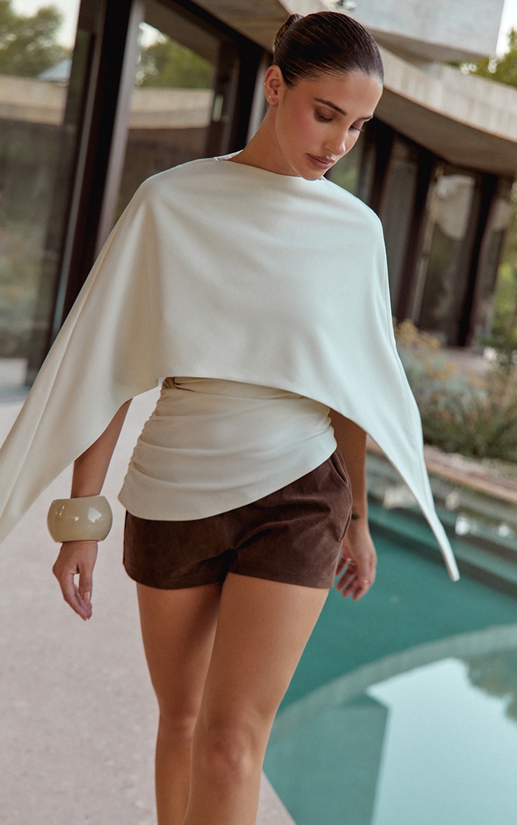 Chocolate Suede Low Rise Hot Pants image 3