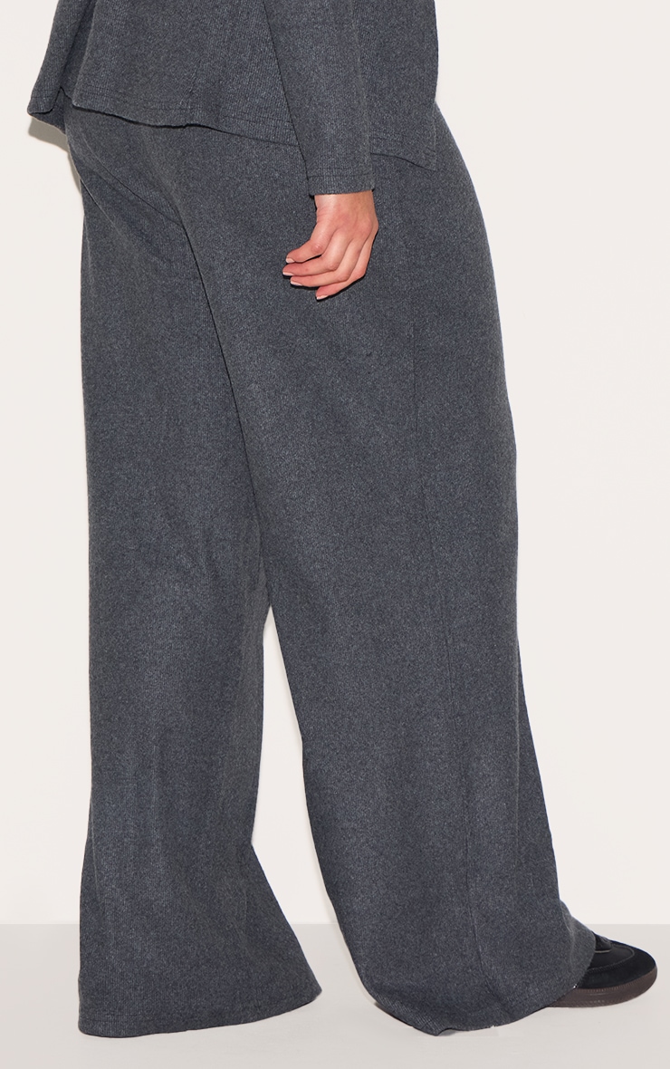 Plus Pantalon large doux côtelé gris image 3