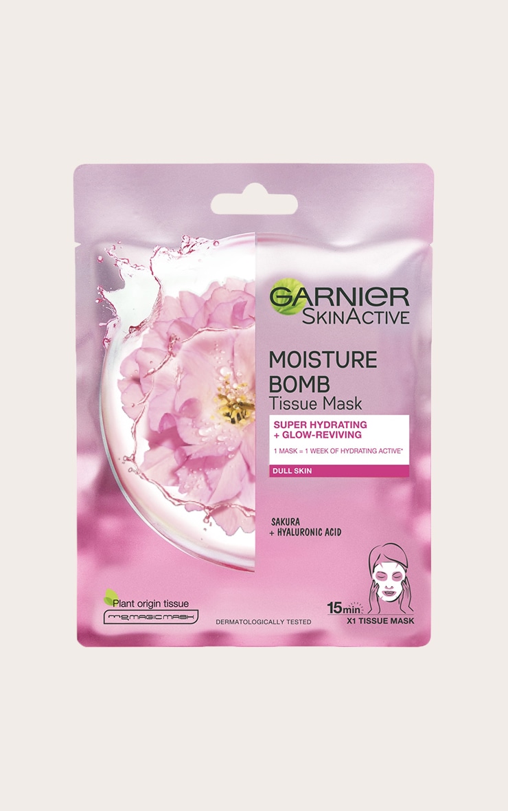 Garnier Masque tissu hydratant Hydra Bomb à la fleur de sakura et acide hyaluronique image 1
