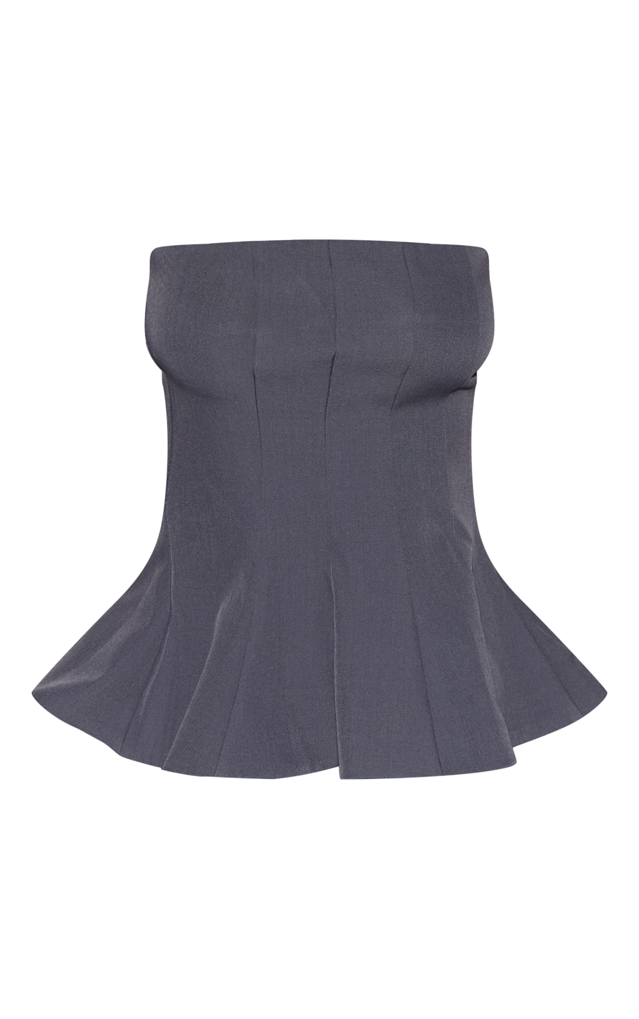 Petite Charcoal Frill Edge Bandeau Top image 5