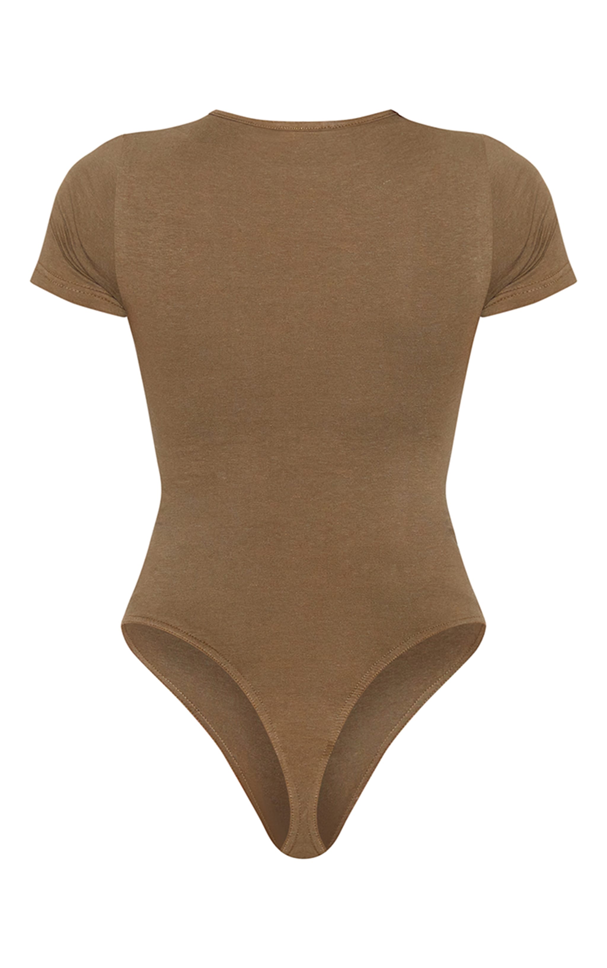 PRETTYLITTLETHING Logo Sage Khaki Short Sleeve Bodysuit image 6