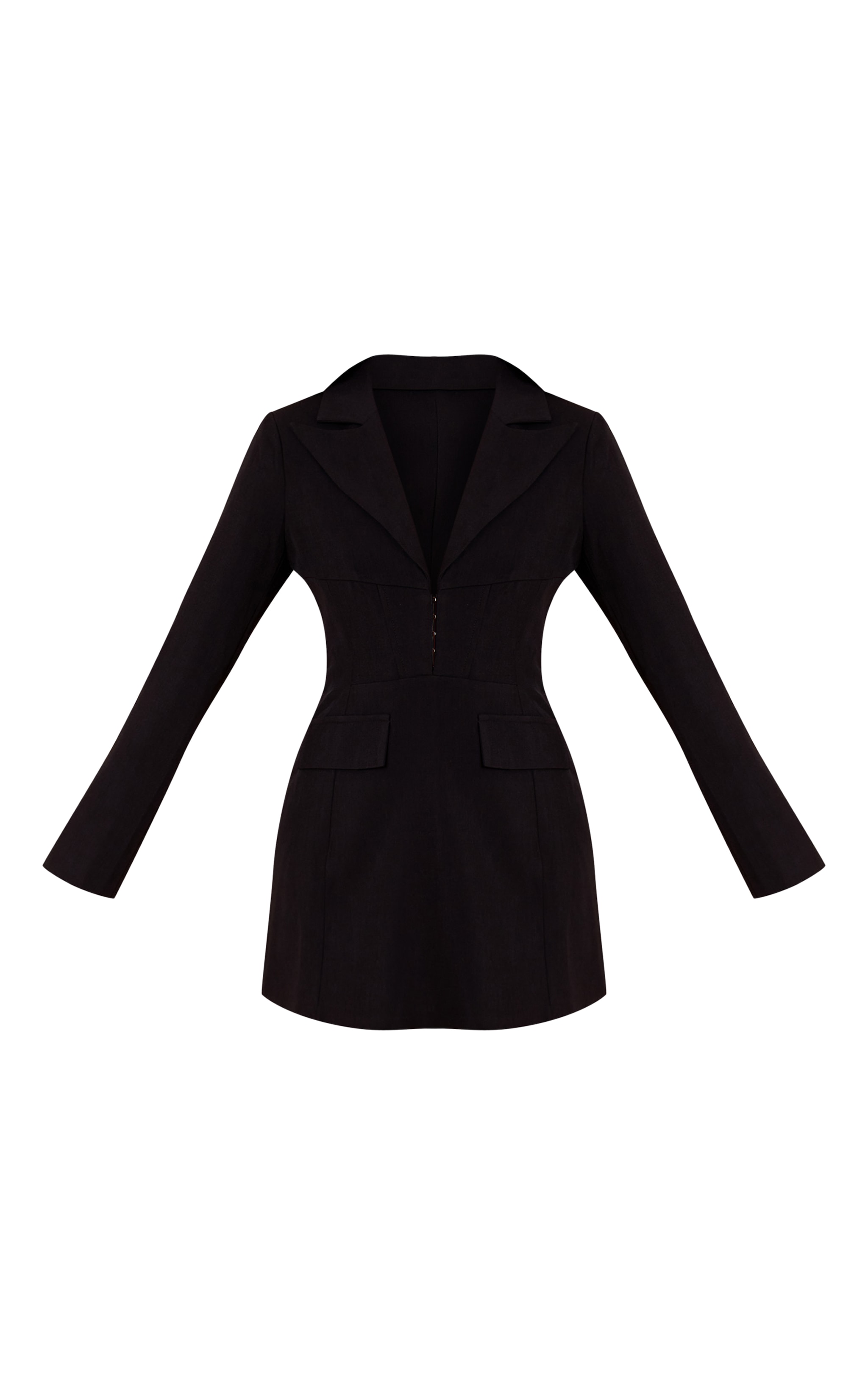 Black Hook And Eye Fitted Blazer Dress image 5
