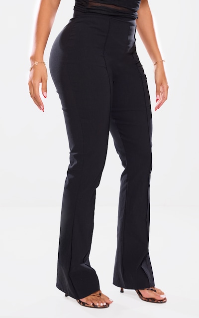 Shape Black Tailored High Waisted Pin Tuck Flared Pants