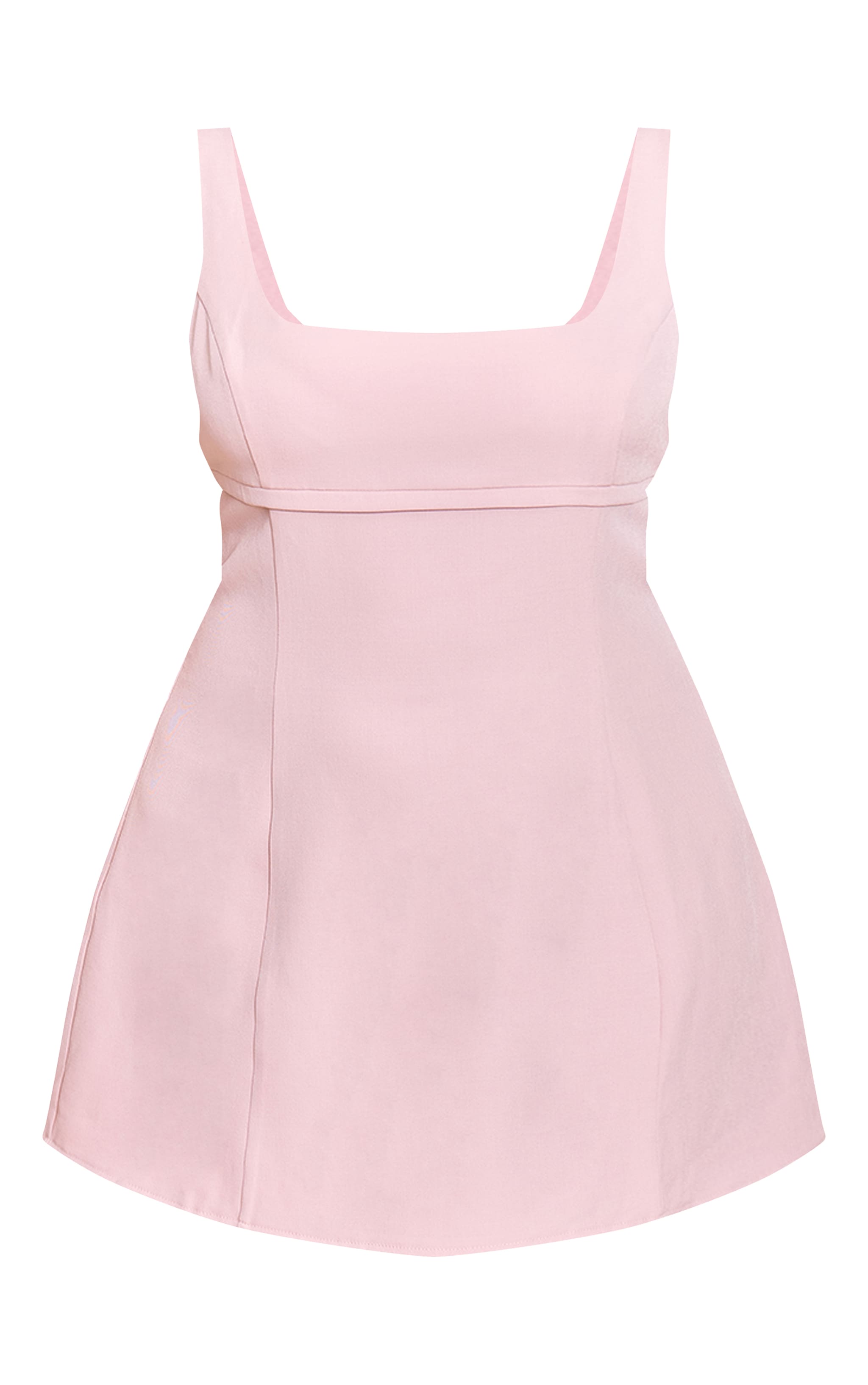 Plus Baby Pink Tailored Woven Bust Seam Detail Shift Dress image 5