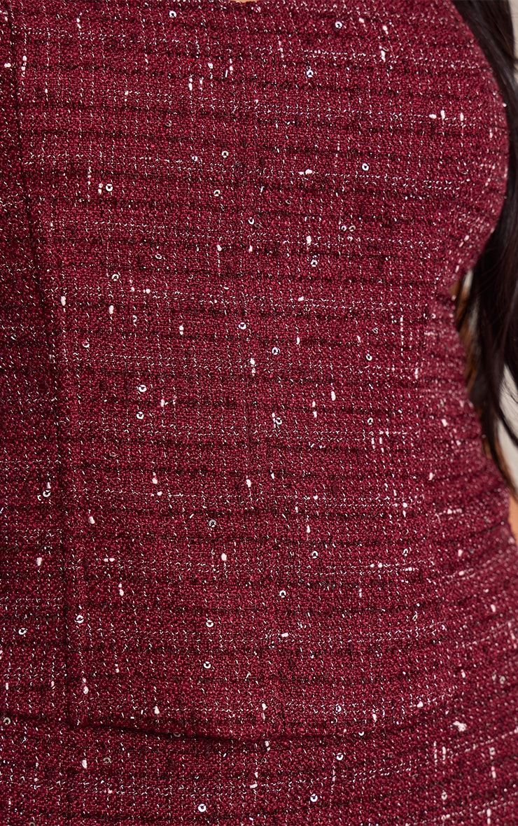 Dark Wine Sequin Boucle Corset  image 4