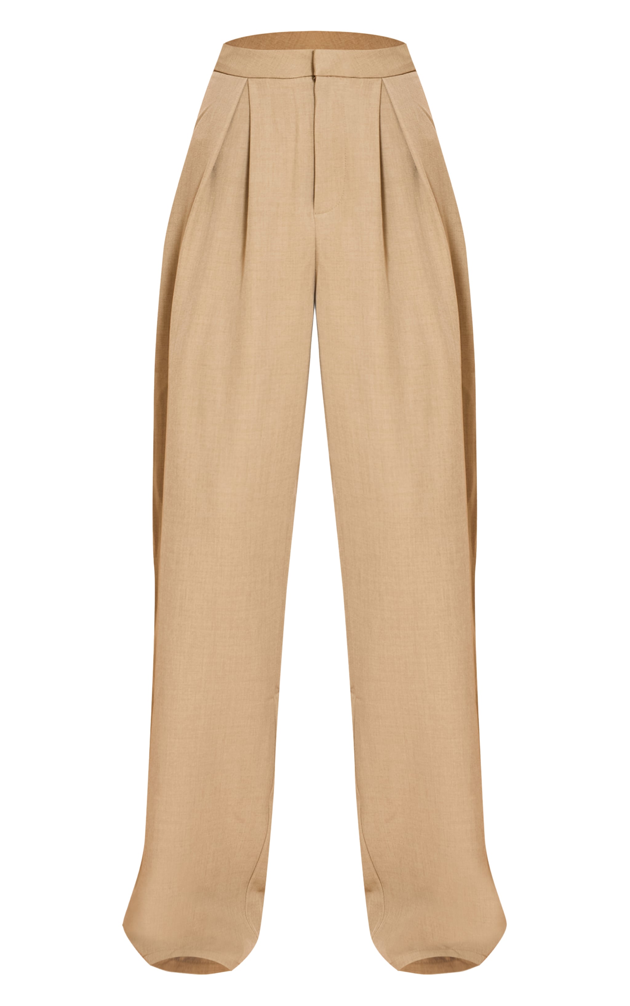 Petite Taupe Tailored High Waist Wide Leg Pants image 5
