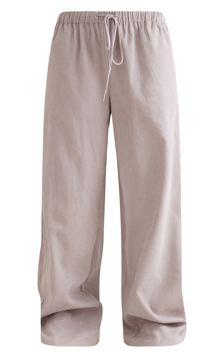Light Grey Cord Tie Waist Low Rise Trousers image 5