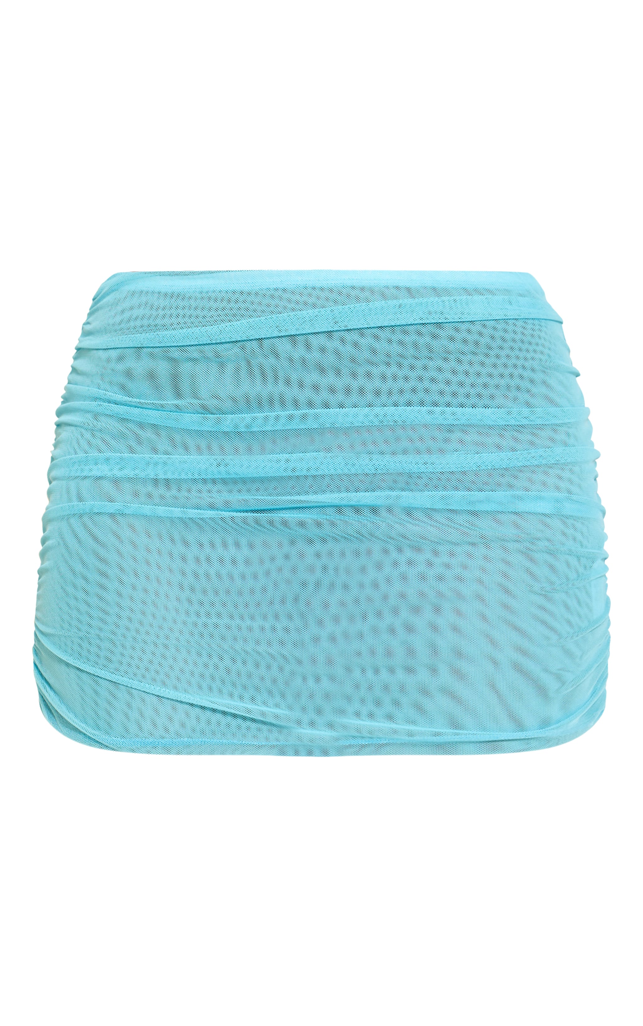 Aqua Mesh Ruched Mini Skirt image 6