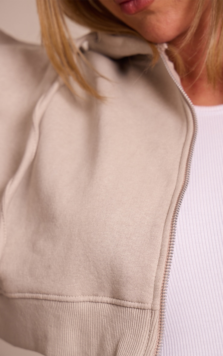 Shape Hoodie court gris chiné à zip et manches longues image 4