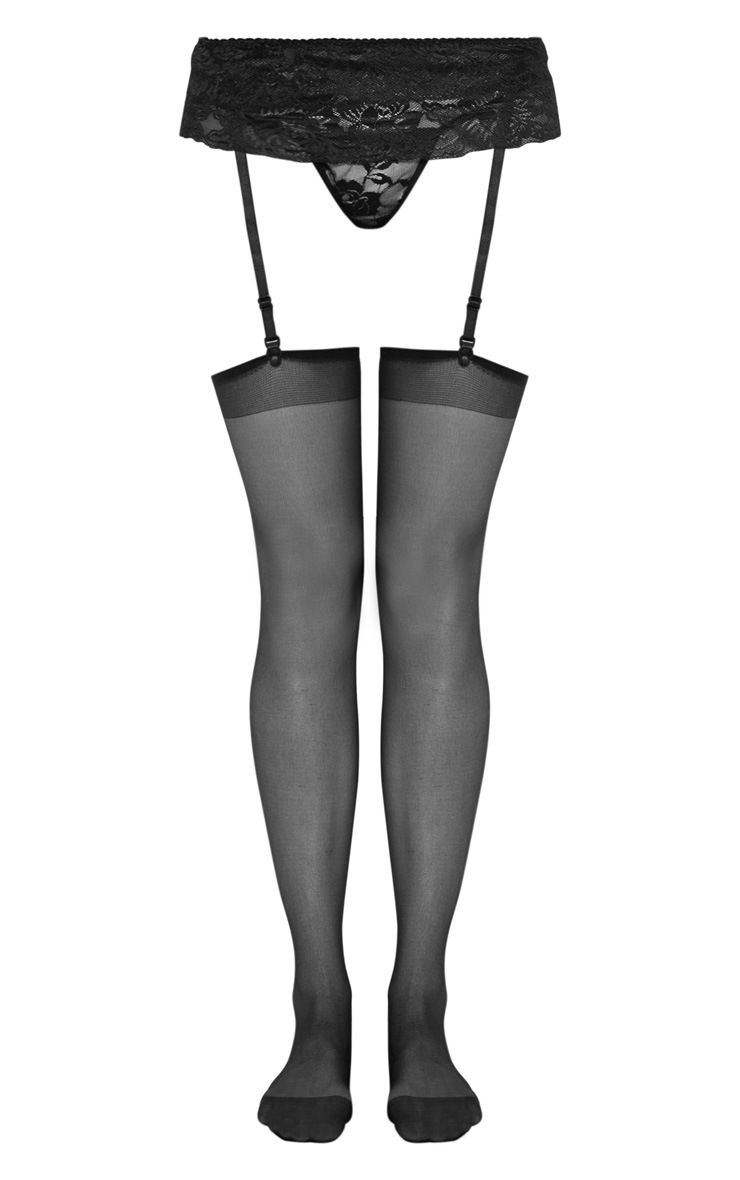 Seven til Midnight Womens Plus Size Tropical Lace and Fishnet Crotchless Panty
