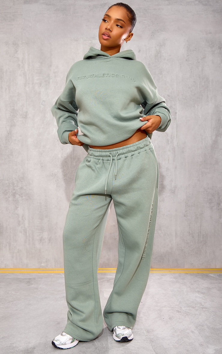 PRETTYLITTLETHING Sage Athletics Club Embossed Graphic Oversized Hoodie image 3