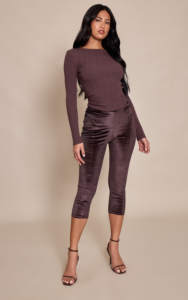Brown Velvet Capri's image 2