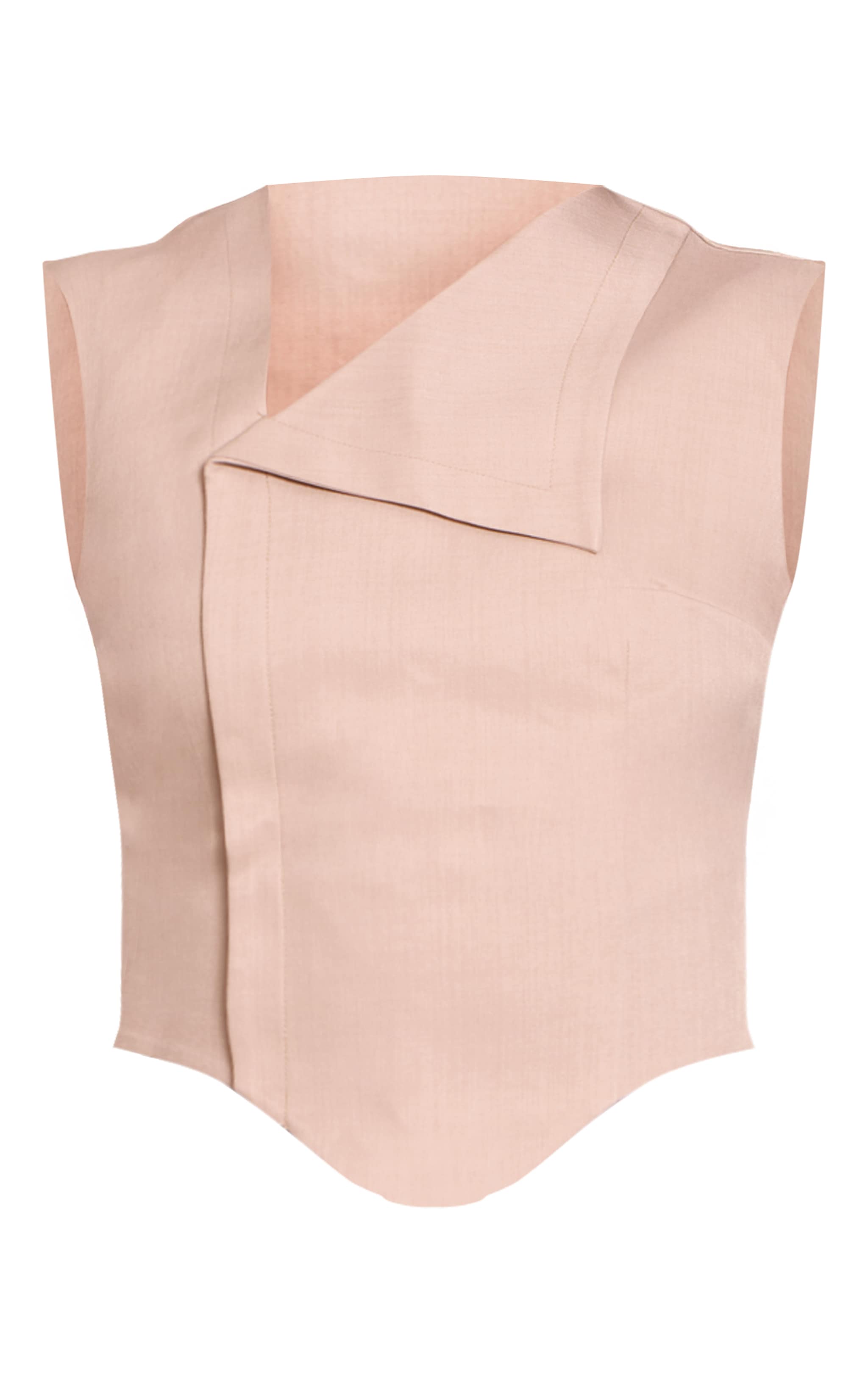 Stone Woven Abstract Collar Detail Vest image 5