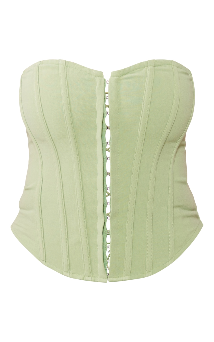 Shape Sage Green Lace Up Back Woven Corset image 5