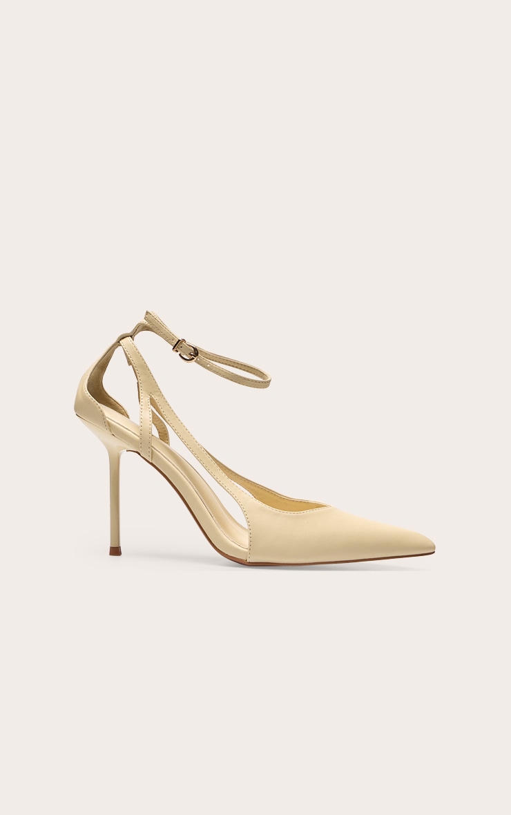 Almond Oil Cut Out Strap High Stiletto Heeled Courts image 2
