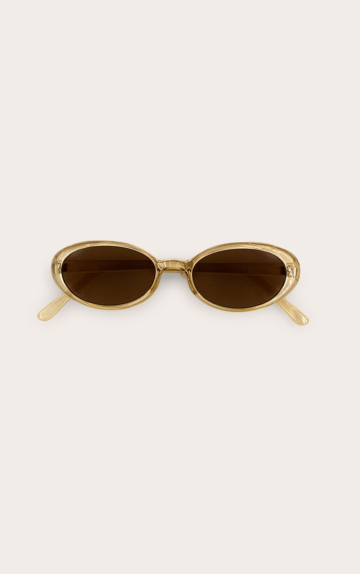 Butter Yellow Crystal Round Sunglasses image 2