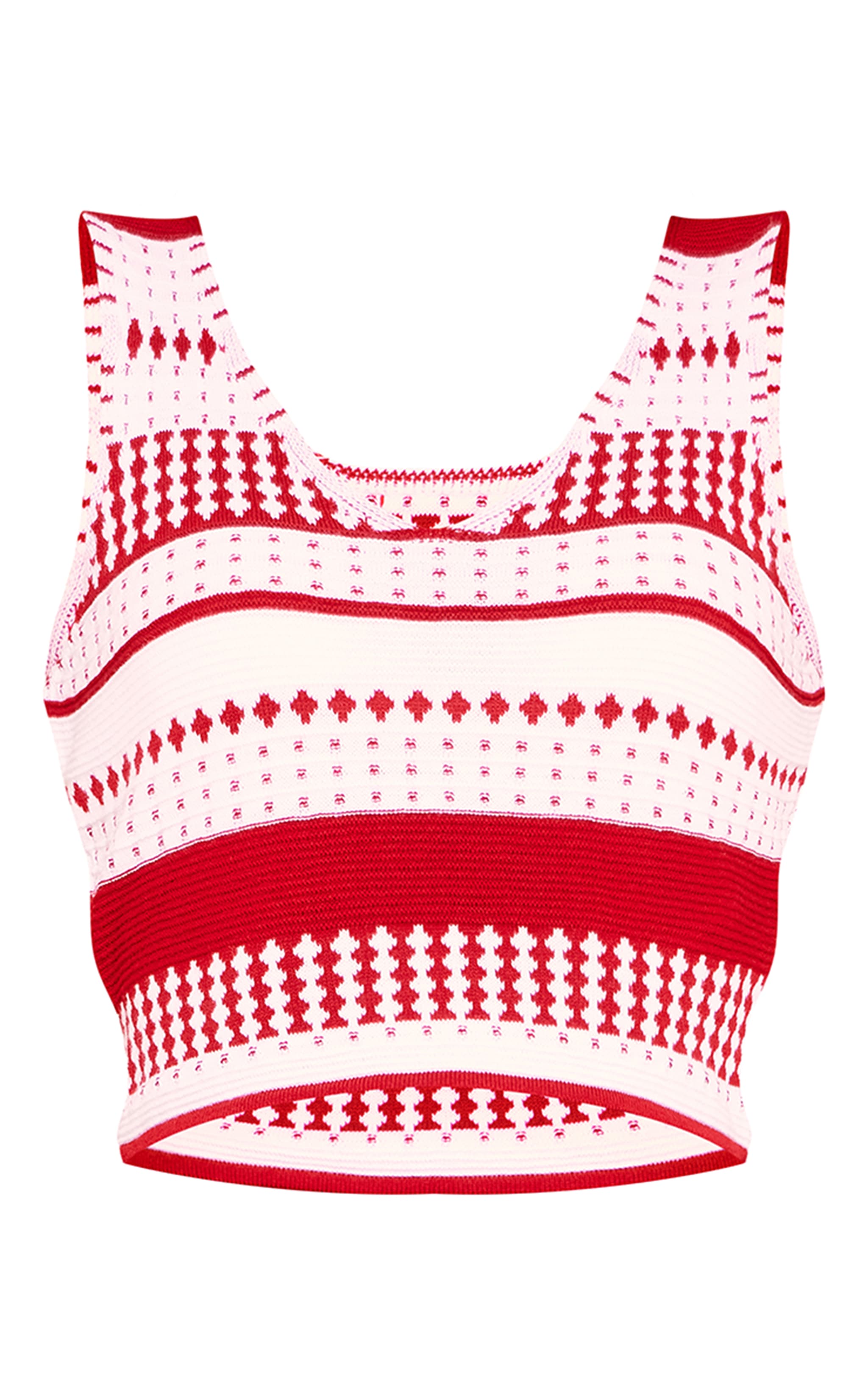 Débardeur en maille tricot rouge contrastante à décolleté plongeant image 5