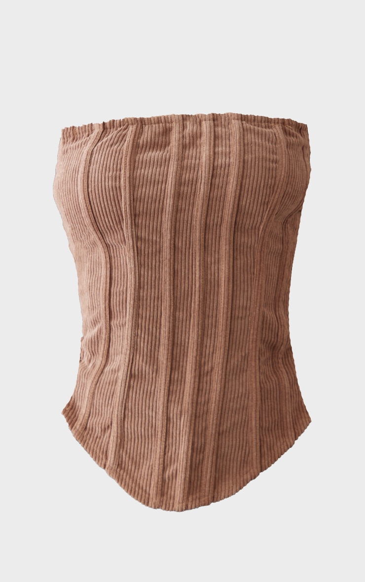 Petite Top corset camel en velours côtelé image 5