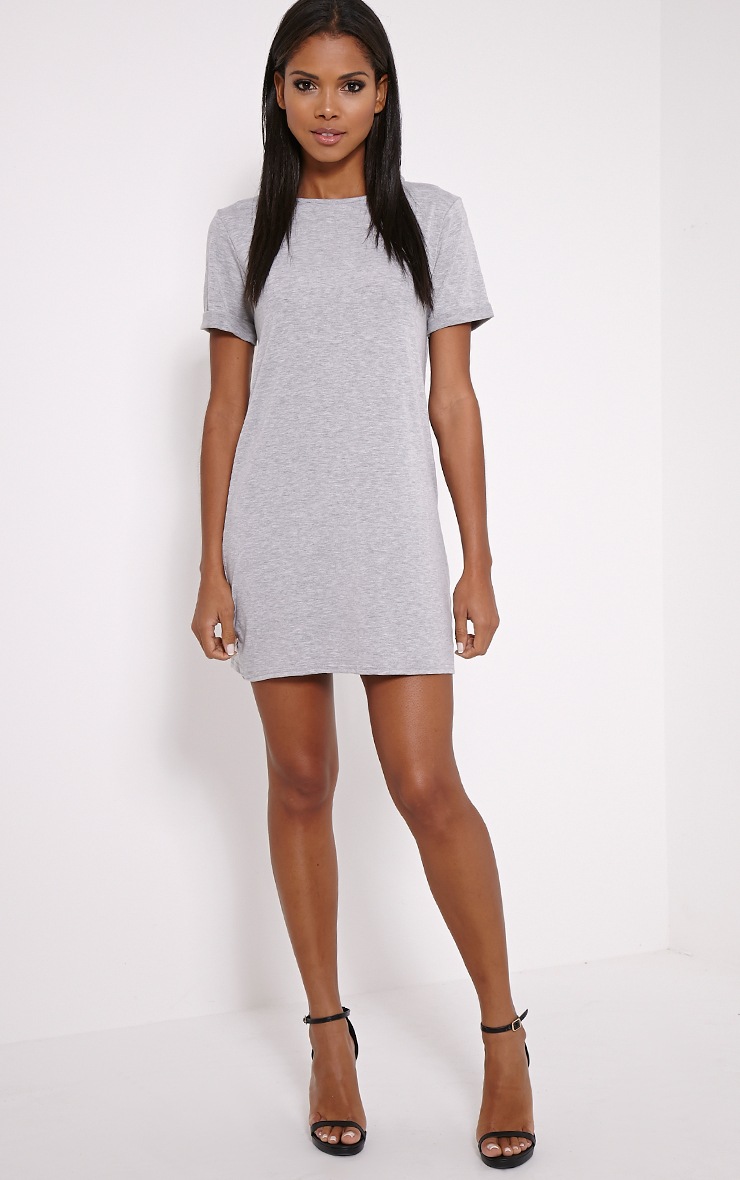 Basic Marl Grey Boyfriend Jersey TShirt Dress PrettyLittleThing