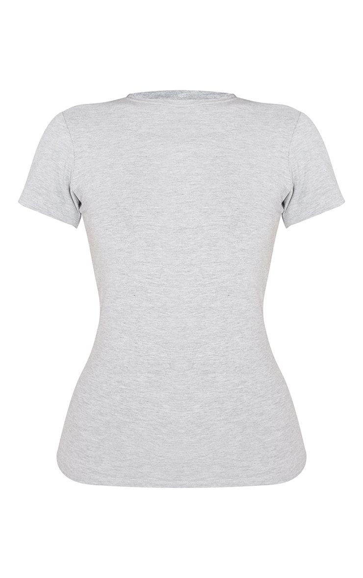 Essential Grey Cotton Fitted Crew Neck T Shirt | PrettyLittleThing