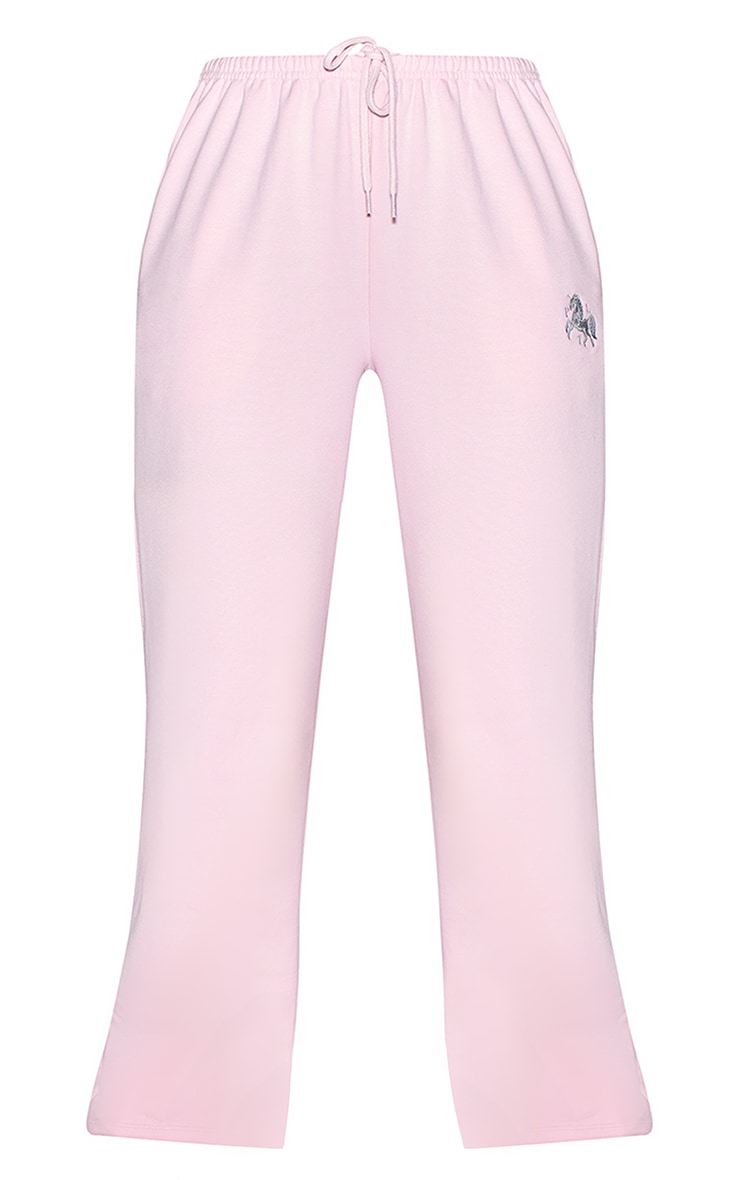 Jogging rose à taille basse et broderie licorne PLT image 5