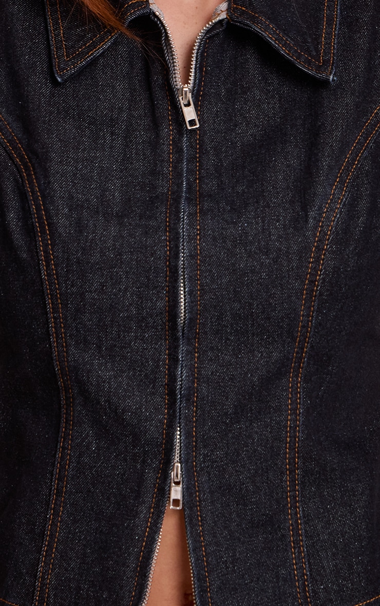 Raw Indigo Zip Up Denim Vest image 4