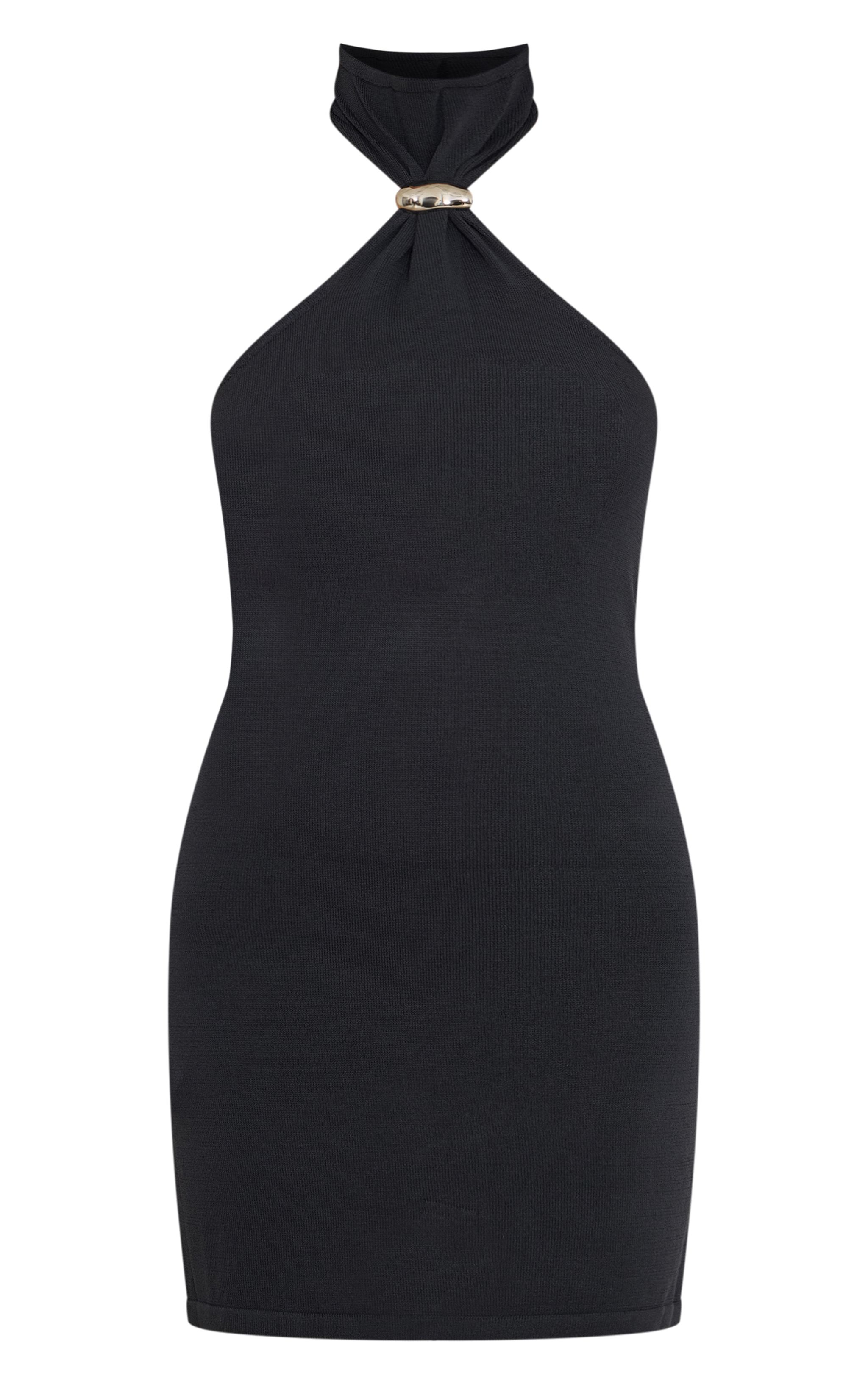 Charcoal Trim Halter Neck Dress image 5