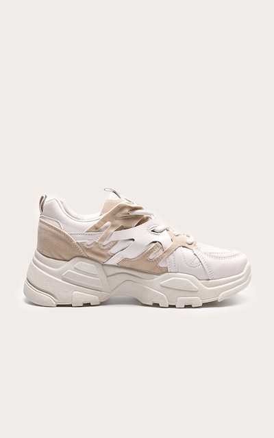 Stone Chunky Panelled Sneakers