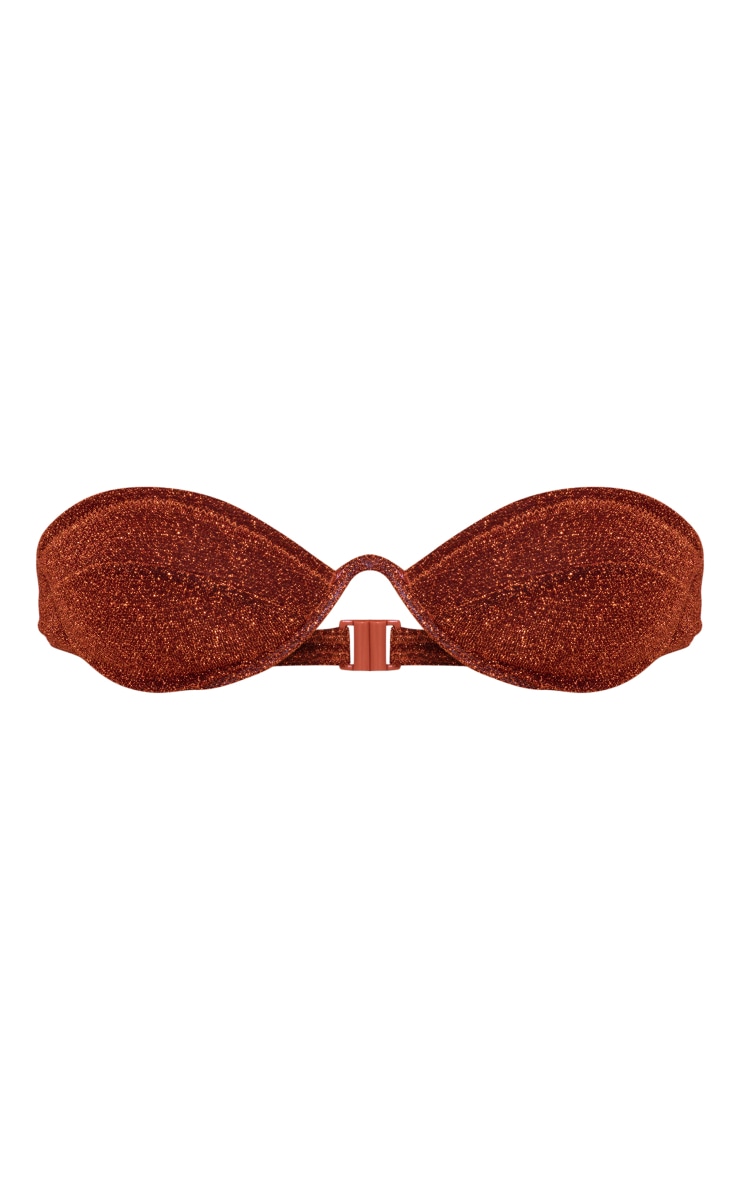 Rust Glitter High Waist High Leg Bikini Bottoms image 5