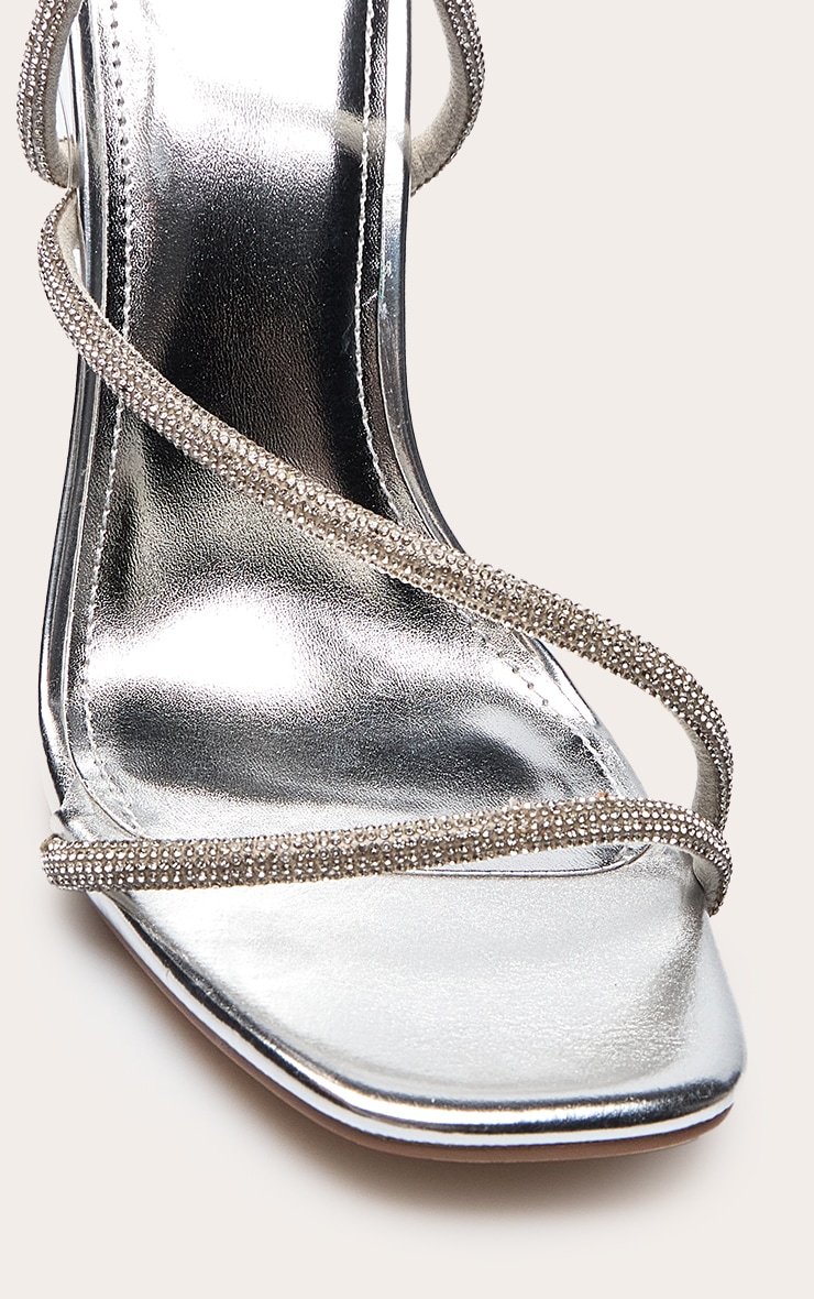 Silver Metallic Hot Fix Heeled Sandal image 4