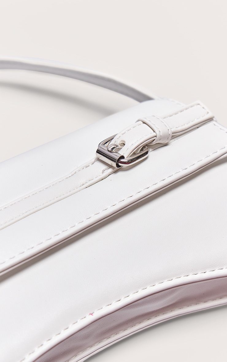 White Baguette Buckle Shoulder Bag image 4