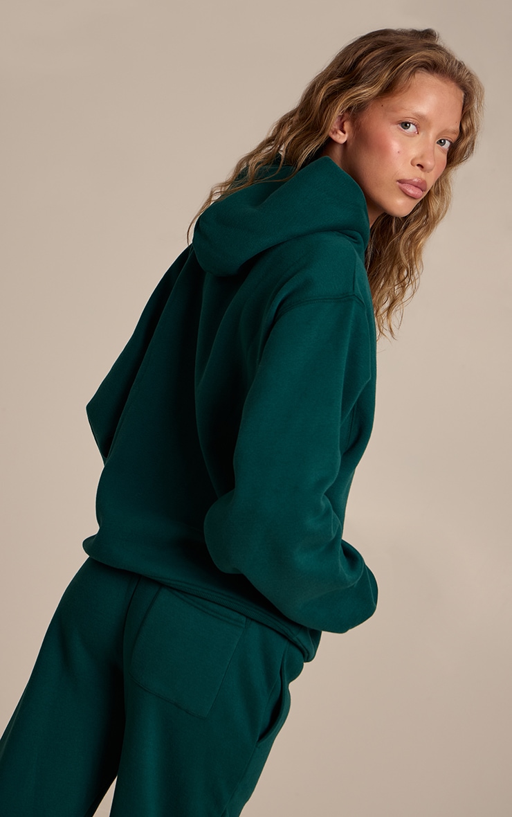 Hoodie pullover en coton polaire vert sapin image 2