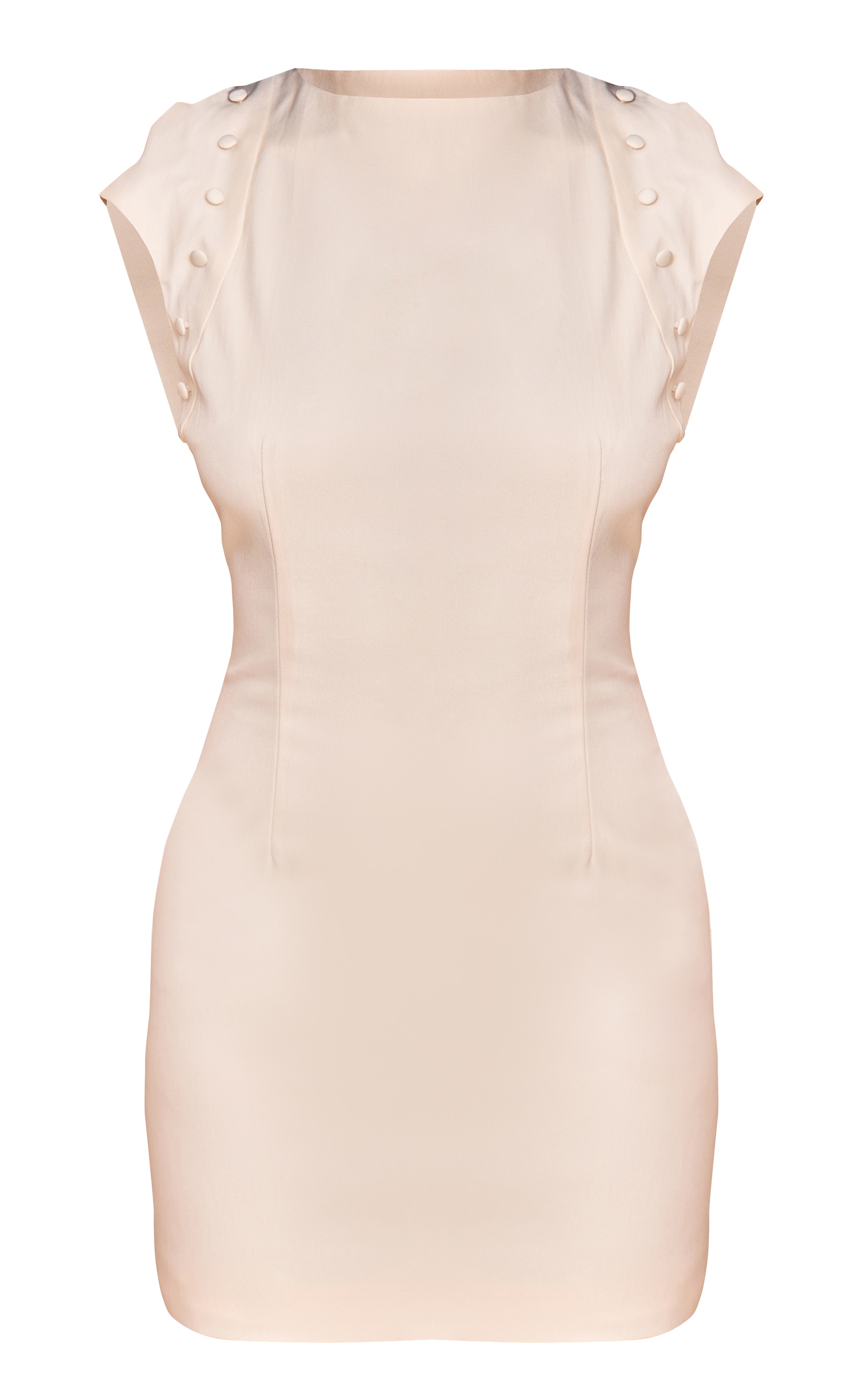 Butter Cream Woven Button Detail Cap Sleeve Mini Dress image 5