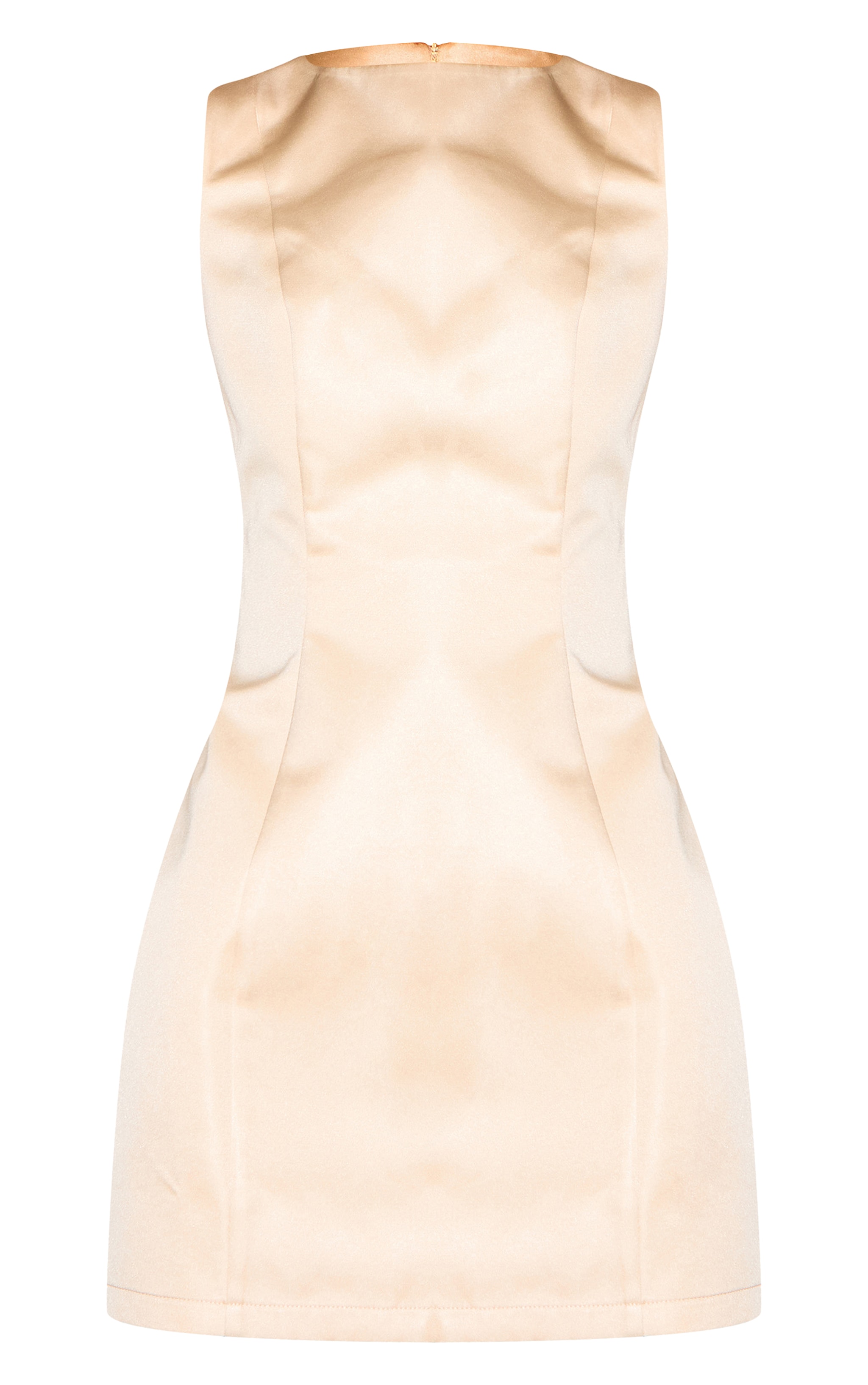 Robe mini encolure bateau amande matière satinée image 5