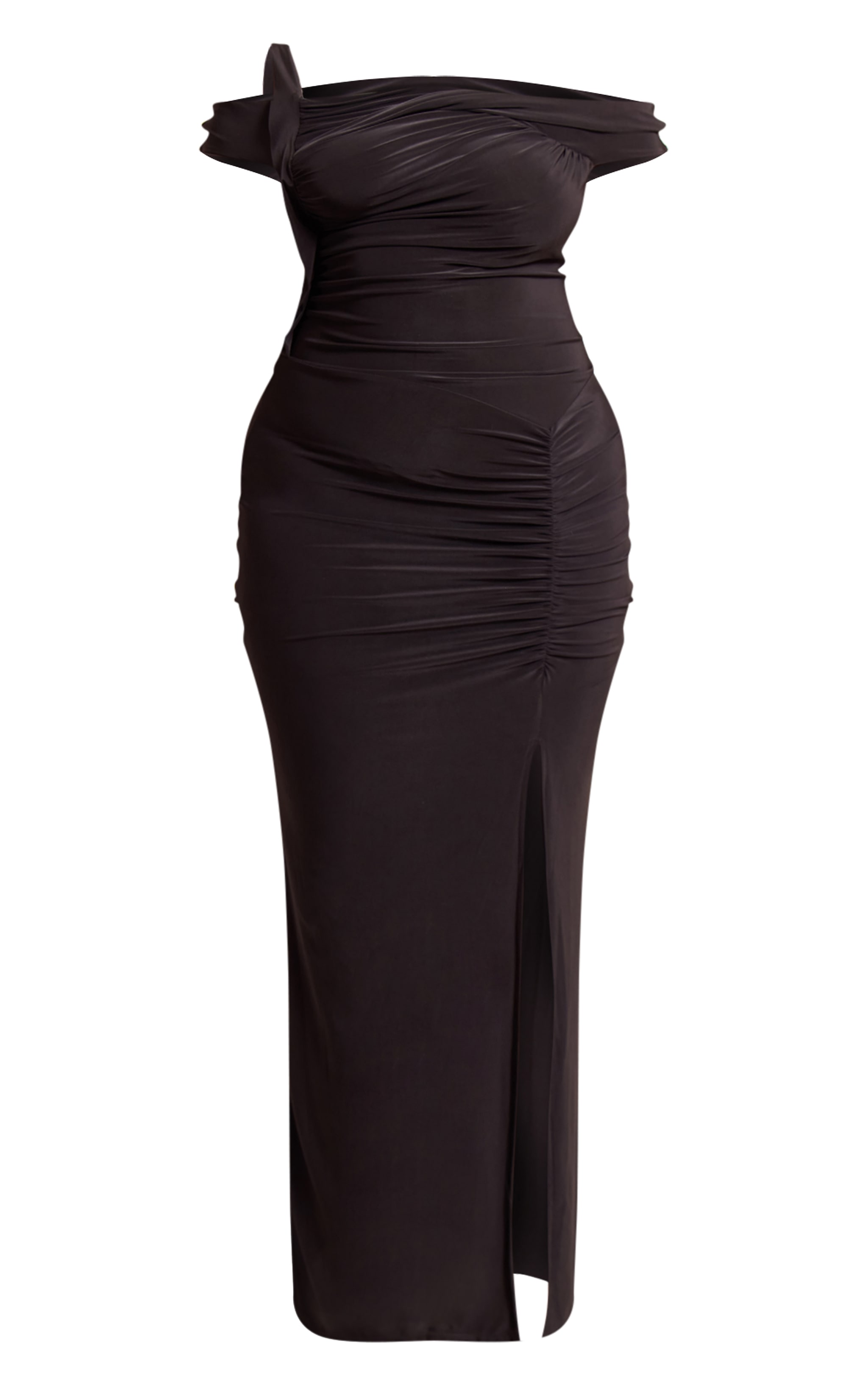 Plus Black Slinky Twist Detail Maxi Dress image 5