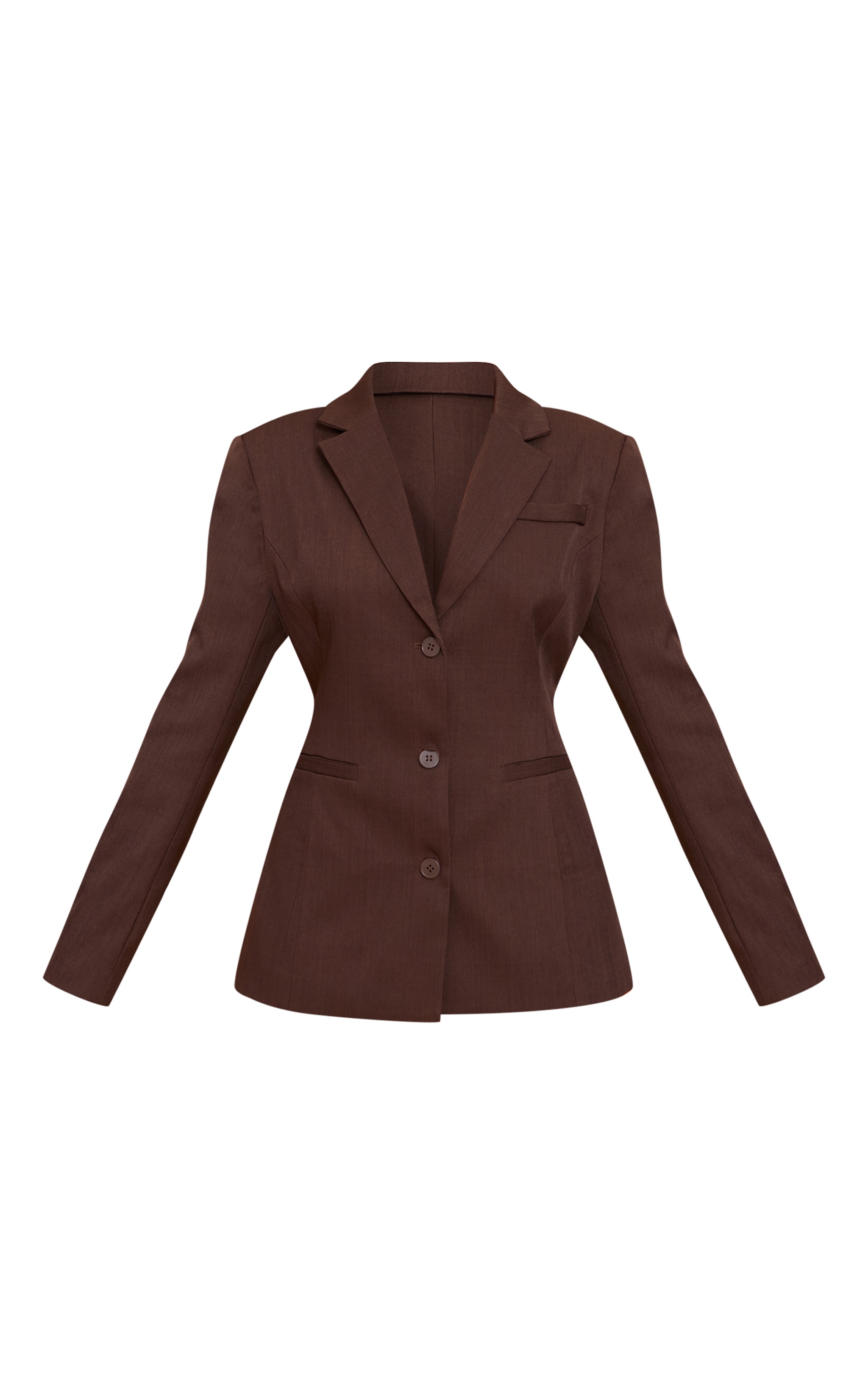 Dark Brown Cinched Back Single Breasted Blazer image 5