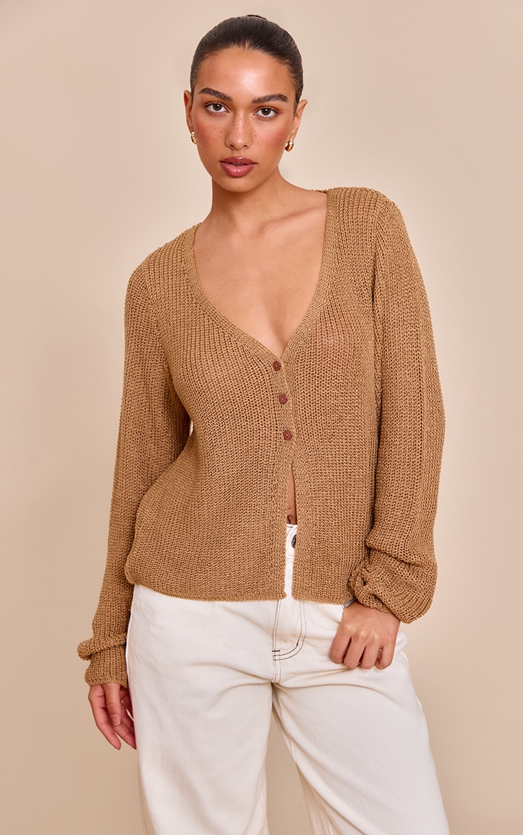 Mocha Filagree Button Cardigan image 1