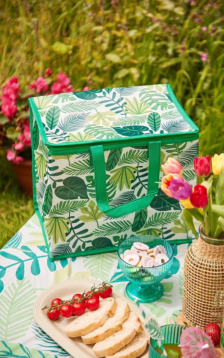 Picnic & Party Summer Sac isotherme large en feuilles vertes image 1