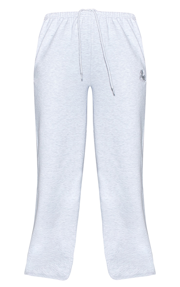 Ash Grey PLT Unicorn Embroidered Low Rise Sweatpant image 5