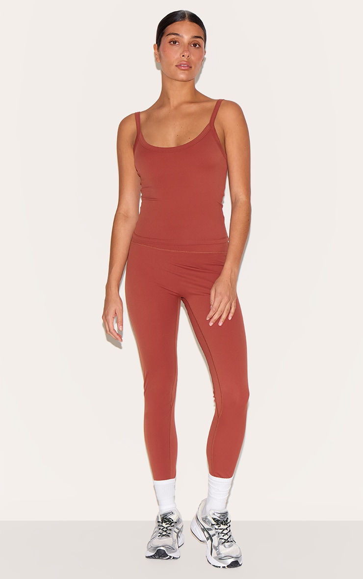 Petite Paprika Sculpt Gym Strappy Vest image 3
