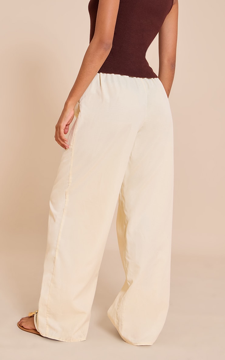 Pantalon décontracté tissé jaune citron à cordons ajustables et taille basse image 3