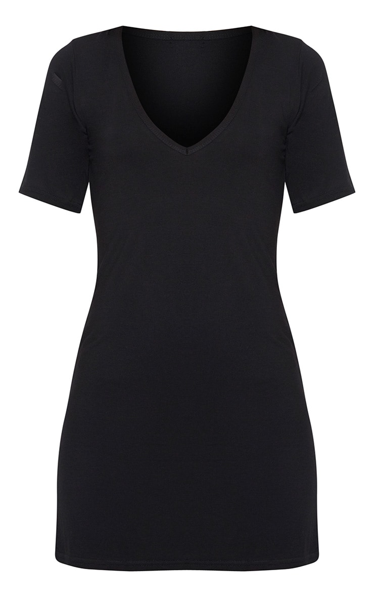 white v neck t shirt dress