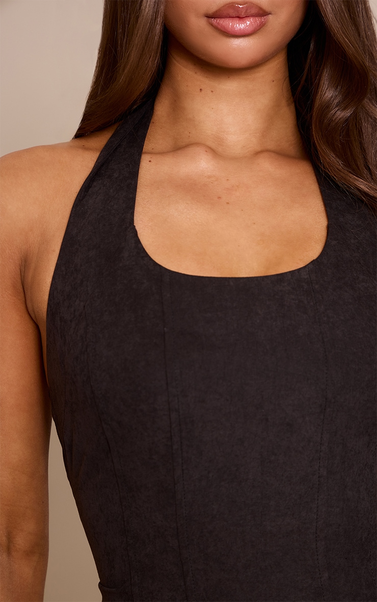 Black Peachskin Halterneck Corset  image 4