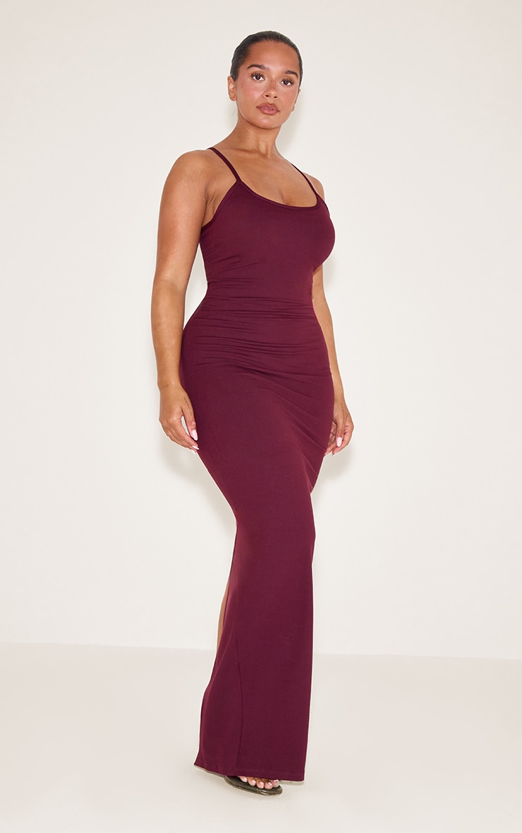 Shape WINE Built In Shapewear Sculpt Strappy Maxi Dress image 3
