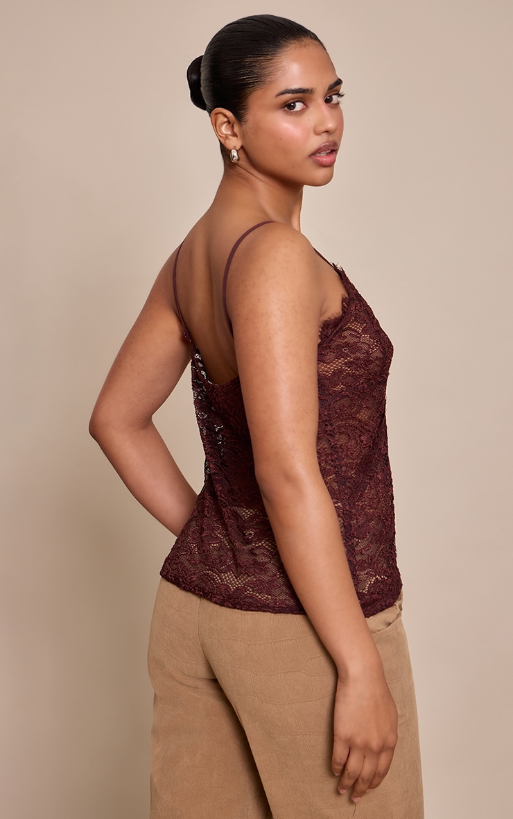 Petite Chocolate Lace Flowy Cami  image 2