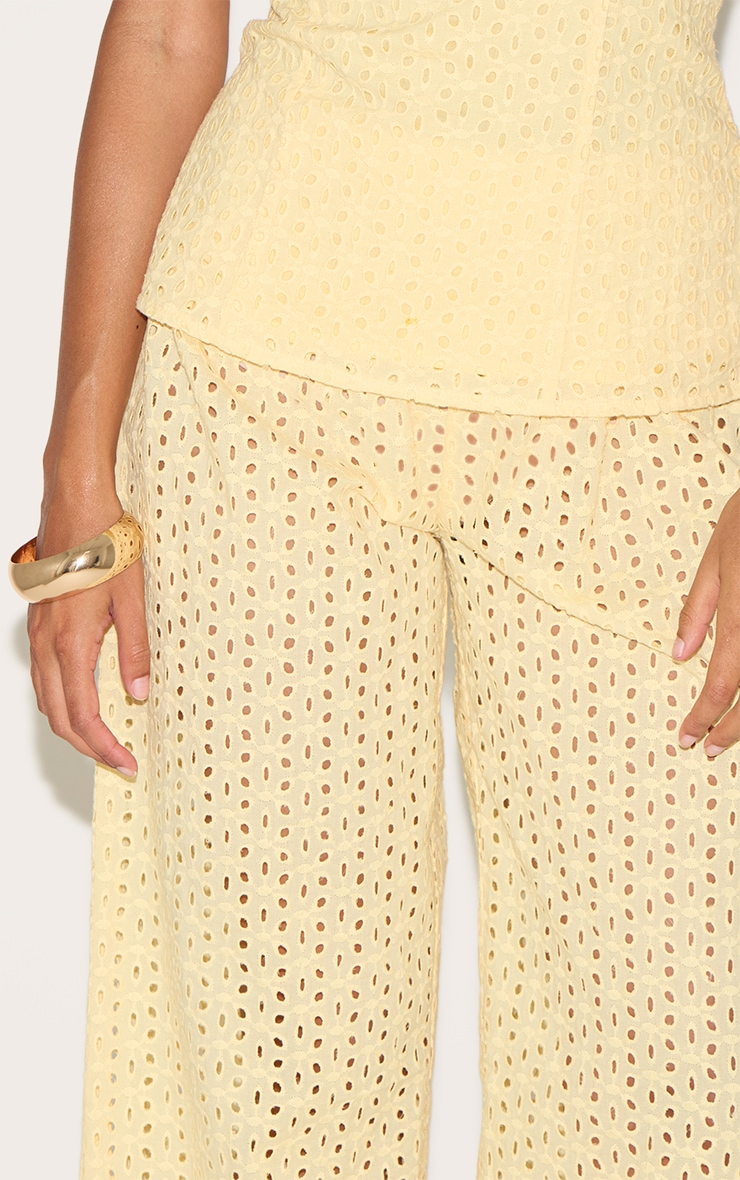 Lemon Embroidered Mid Rise Trousers image 4