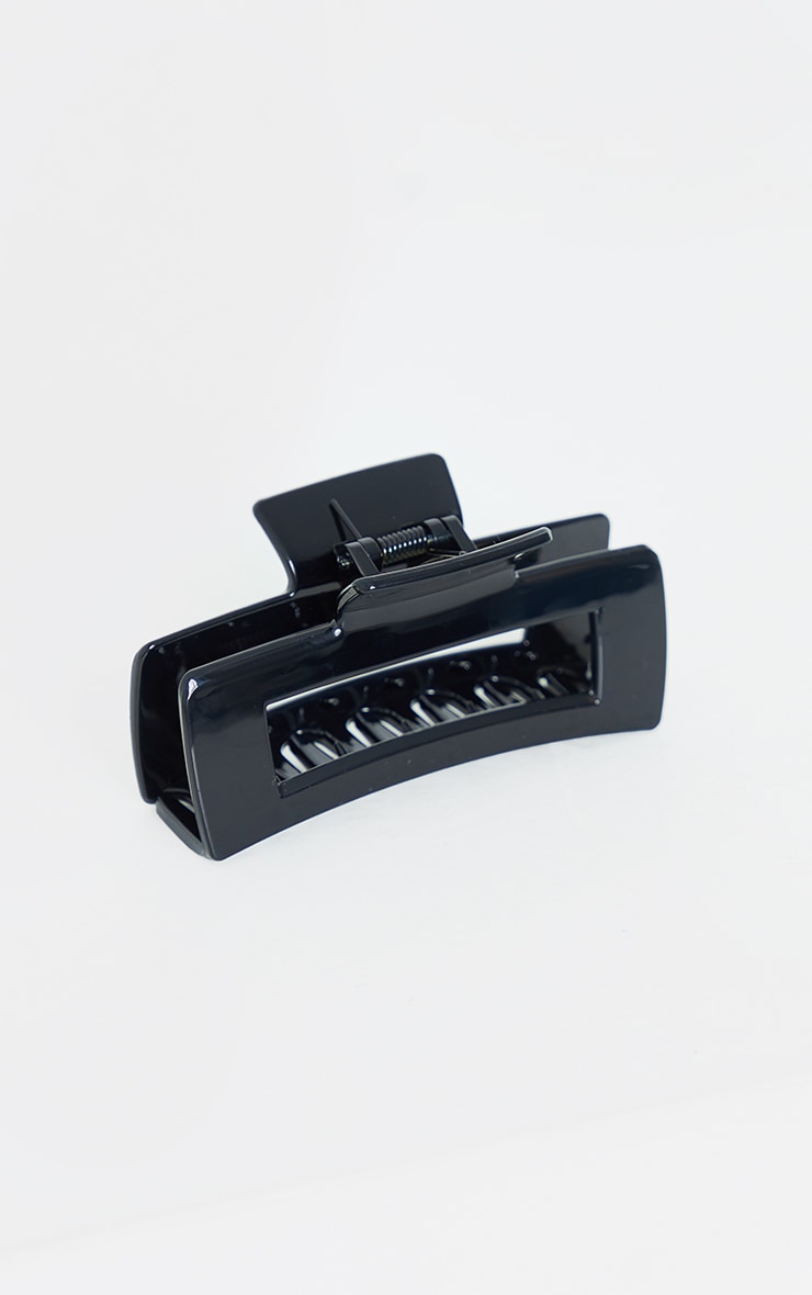 Black Oversized Rectangle Cut Out Hair Clip image 3